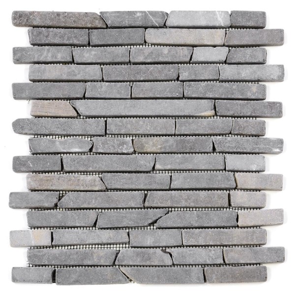 Divero 11 Fliesenmatten StäBchenmosaik Marmorfliesen Naturstein Grau 29 X 32 Cm-image