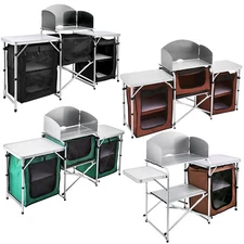 3 Colors Camping Kitchen Table Cabinet Cooking Storage Rack with/ Zippered Bags