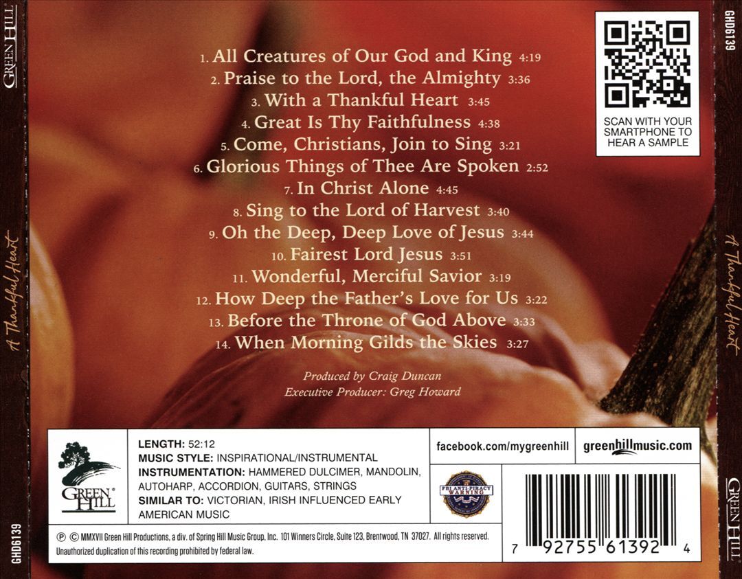 Craig Duncan Thankful Heart Inspirational Fiddle CD