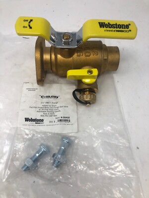 Webstone BRASS Isolator Valve 1-1/2'' SWT x Flange w/ Drain 600 PSI H-50416