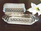 Glass Vintage Anchor Hocking Wexford butter Dish with Lid