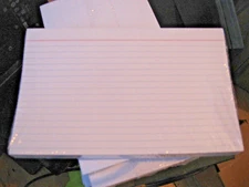 5" x 8" White Index Cards  FREE SHIPPING!!