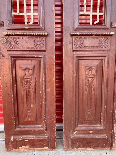 Antique Architectural Salvaged Wood & Iron Doors. Wine Cellar Barn Grand Entry - Picture 3 of 12