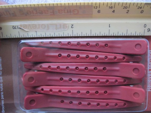 Goody Mosaic Plastic No Metal Burn Roller Clips Red 2006 Hair Curl Style Salon - Picture 6 of 7
