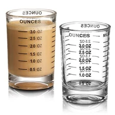 2 Pack Shot Glass Measuring Cup, 3 Ounce Heavy Base Jigger, Espresso Shot Glass