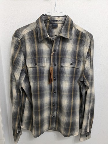 Taylor Vintage Herrenhemd grün Knopf vorne Flanell Größe M