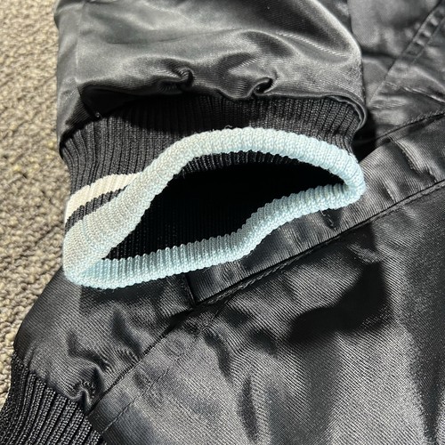 Southpole Varsity Bomber Jacket Large Black Blue Quilt Spellout Logo Streetwear - Picture 9 of 21