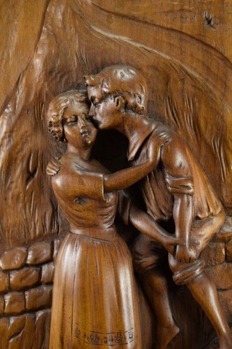 Vintage French Antique Large Hand Carved Wood Cupboard Door - Picture 4 of 10