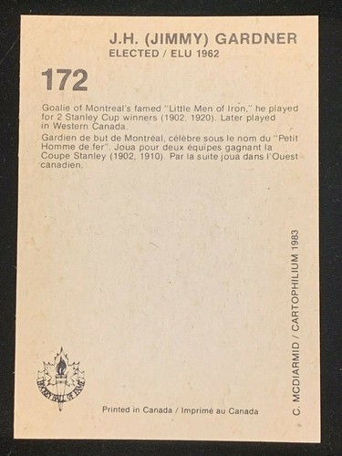 1987 Cartophilium Hockey Hall of Fame Ungraded & BGS Graded Cards Pick Your Card - Picture 355 of 503