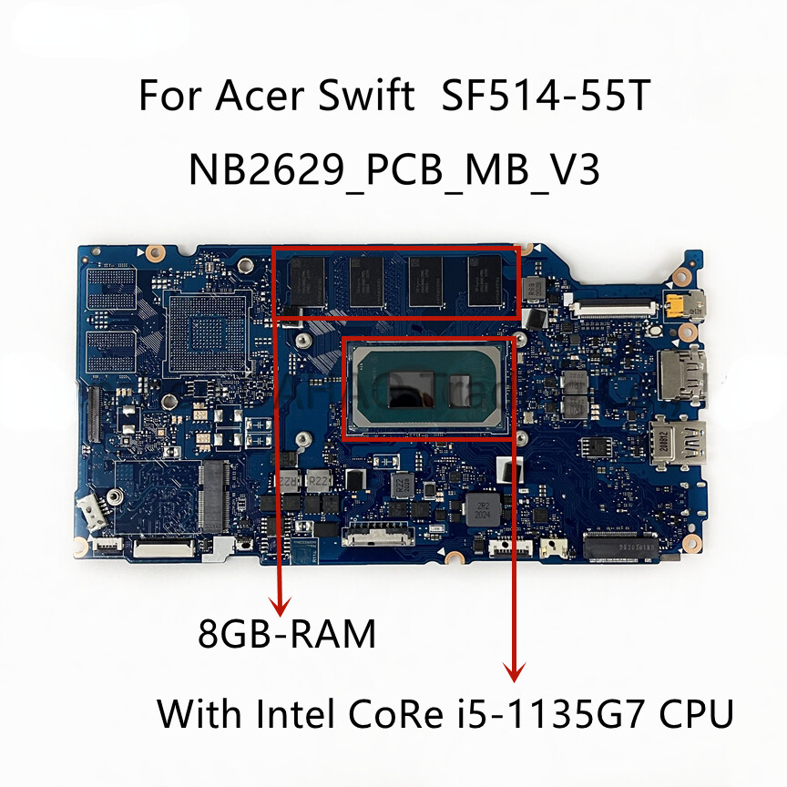 NB2629_PCB_MB_V3 For Acer SF514-55T Motherboard i5-1135G7 CPU 8GB/16GB ...