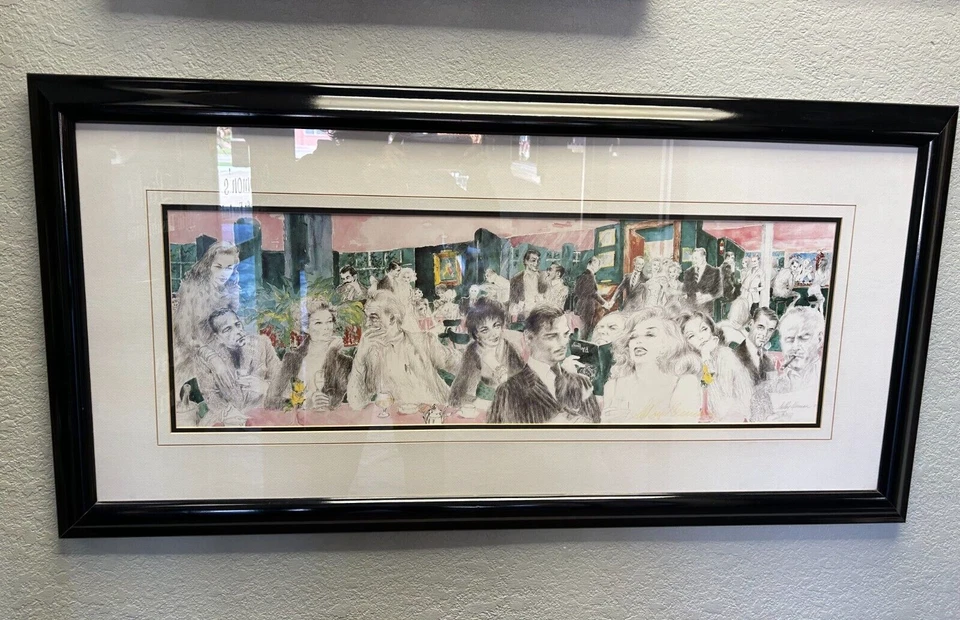 LITOGRAFÍA OFFSET FIRMADA Y ENMARCADA LEROY NEIMAN "POLO LOUNGE" - 1989 Foto 2 de 4