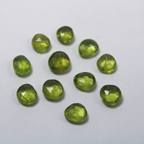 15.5 Carat 8x7-6x6.5 MM Natural Green Peridot Both Side Rose Cut 11 Piece Lot - Picture 10 of 12