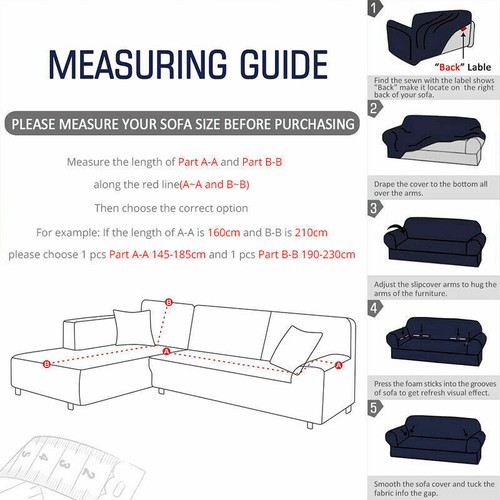 Jacquard Sofa Cover for Living Room Corner Slipcover Stretch Elastic Couch Cover - Picture 2 of 23