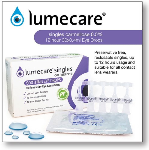 LUMECARE PRESERVATIVE FREE CARMELLOSE 0.5% EYE DROPS 60 x 4ML VIALS (2 BOXES)