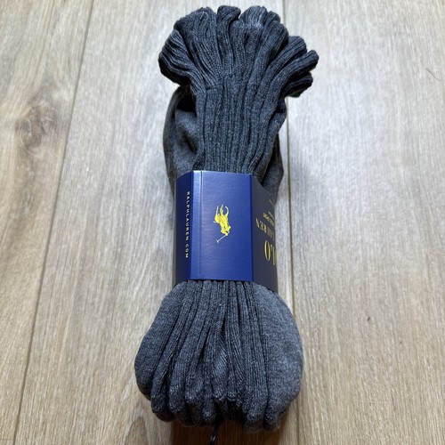 Polo Ralph Lauren Athletic 6-Pair Men's Quarter Crew Socks - Gray Shoe Size 6-12 - Picture 5 of 6