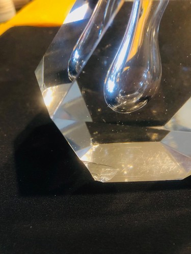 Crystal Paperweight Cut Glass Faceted & Letter Opener With A Crystal Ball On End - Picture 14 of 15