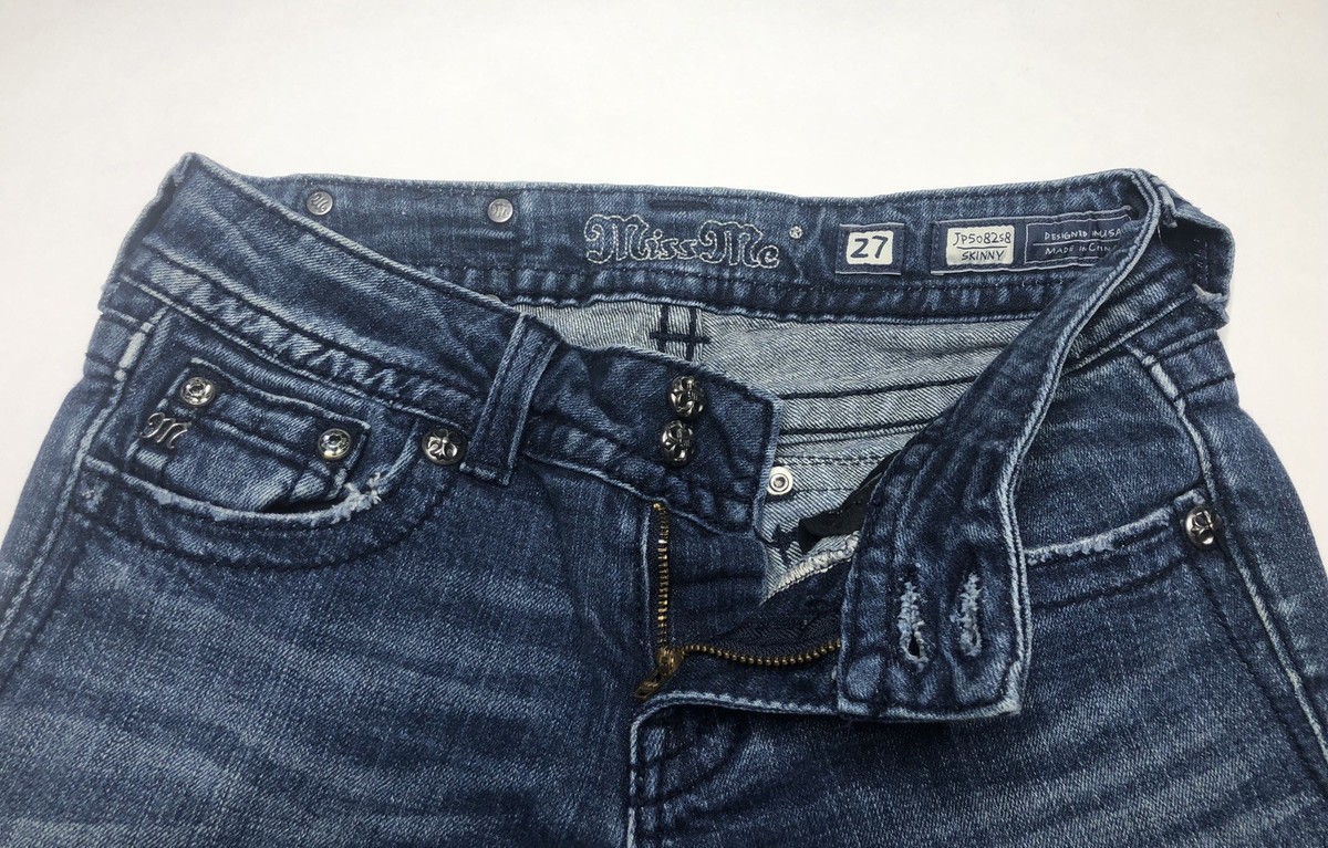 Miss Me Size 27 Skinny Jeans Bling Wings JP508258 27X31.5