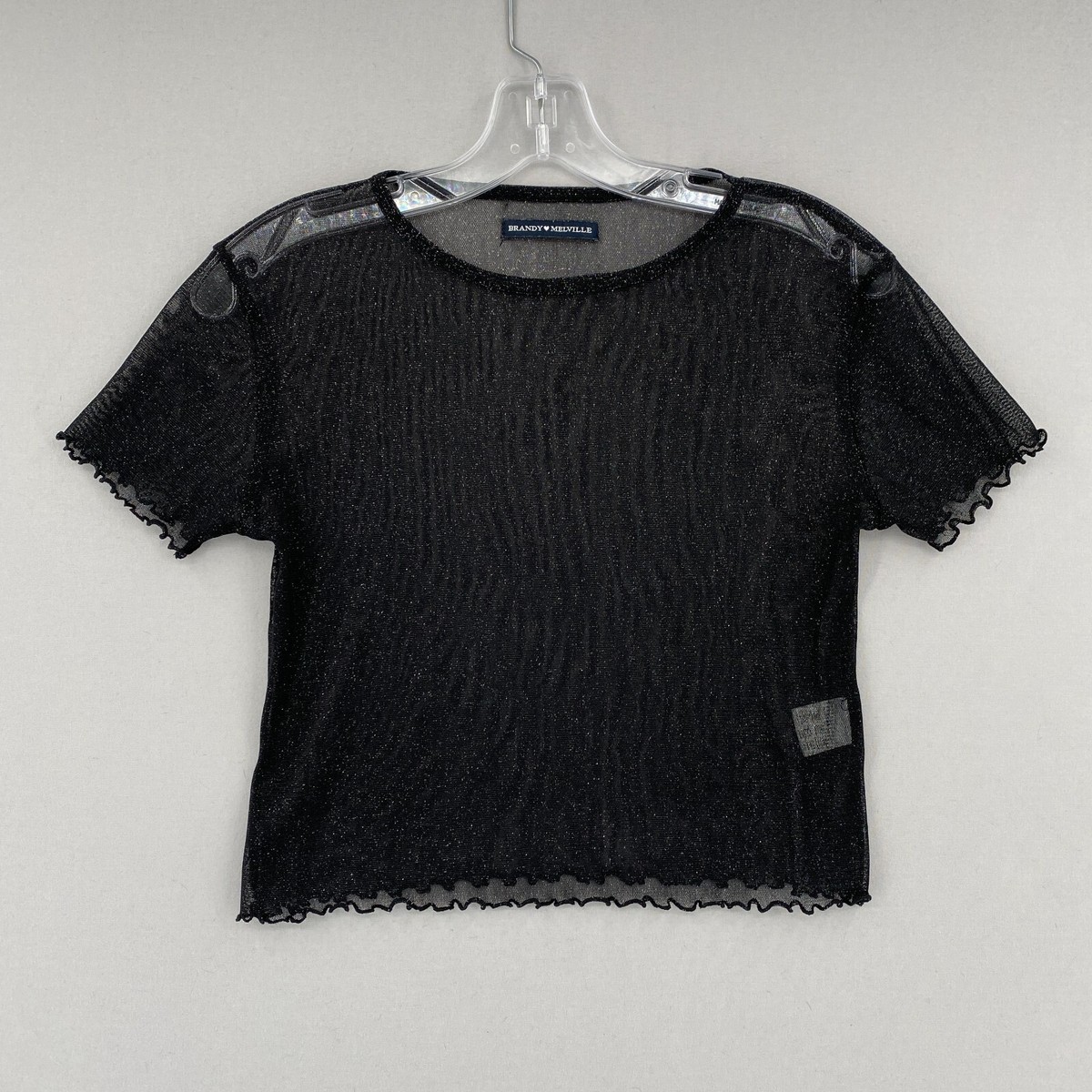 トップス HTH glitter cropped tee black glitter cropped tee – YZ