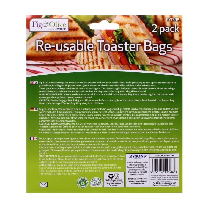 2 X Toaster Toastie Bags Sandwich Toast Bags Reusable Pockets Toasty