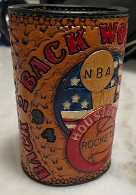 One-of-a-Kind Custom Leather Houston Rockets Back 2 Back World Champs 94-95