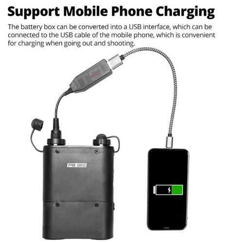 PB960 Power Battery Pack AD360/AD180 Battery Case Cable for Cell Phone Laptop - Zdjęcie 2 z 6