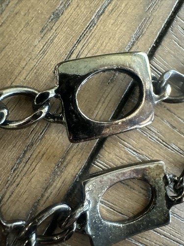 Unusual Color Chain Belt Gunmetal Mottled Gray Bronze Adj Toggle XS S M M/L 38" - Picture 8 of 9