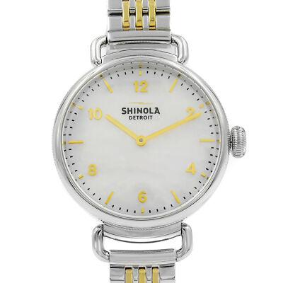 Shinola The Canfield MOP Arabic Dial Two Tone Steel Quartz Ladies
