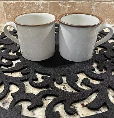 Dansk BROWN MIST Coffee Mugs 3” Niels Refsgaard Denmark Set Of 2