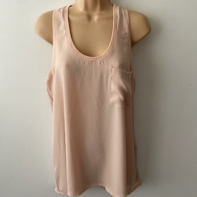 MEXX Top Sz 16 Blouse Pale Pink Sleeveless Lightweight Pocket Summer Women