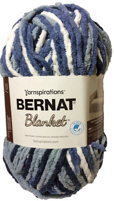 Bernat Blanket  Yarn 10.5oz Skein  Faded Blues .