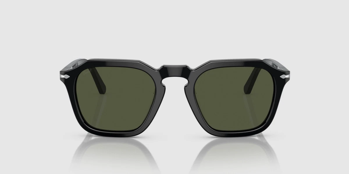 PERSOL PO3292S 95_31 Square Black Green 50 mm Unisex Sunglasses