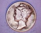 1917-S  Mercury Head Silver Dime ~ **213-6B