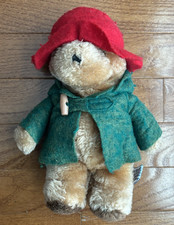 Eden Paddington Bear Plush Stuffed Animal Green Felt Coat Vintage 8 Inch 1981