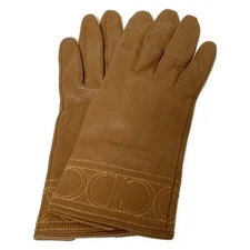 Auth DIOR/ChristianDior - Brown Leather Women's Gloves