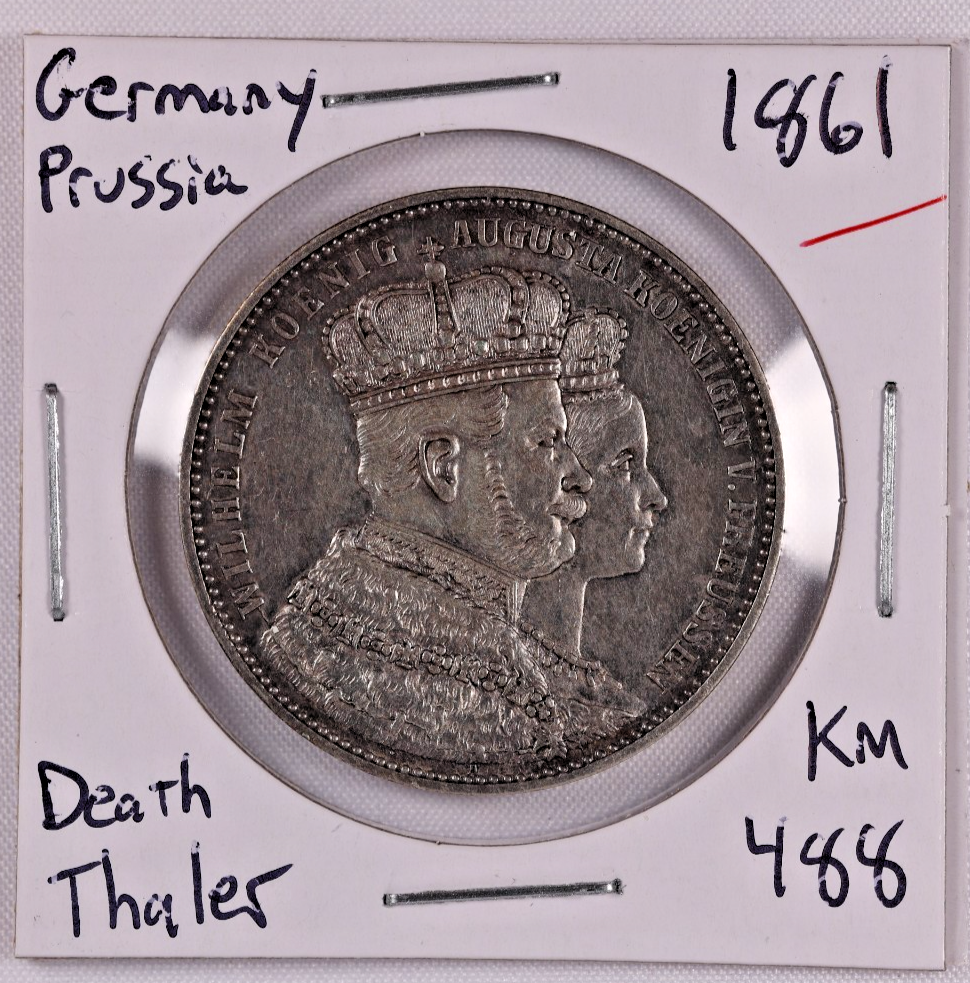 1861 Germany Prussia 1 Thaler William I Coronation Silver 0.900