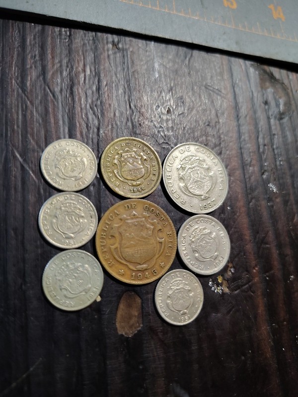 Lot Of 8 Vintage Costa Rica Coins 1937 To 1951 BNCR And BCCR