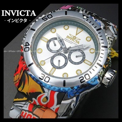 Invicta Pro Diver Graffiti Uhr, Unisex, einzigartiges Muster, aus Japan