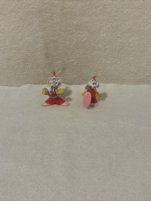 Lot 2 Who Framed Roger Rabbit PVC Figures Vintage Disney 1987 FREE SHIP