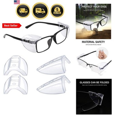 Safety Glasses Side Shields for Prescription Glasses, Slip on Clear Eye Glass...