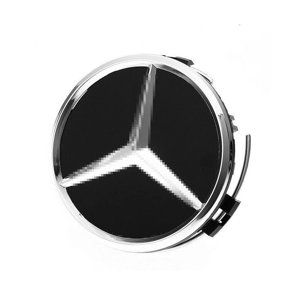 Set Of 4PCS 75MM Wheel Center Rim Hub caps for Mercedes-Benz Black Chrome Star - Image 4 of 4