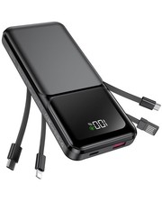 20000mAh Portable Charger Power Bank, Fast Charging with Built-in Cable, USB