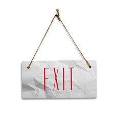 Exit 5" x 10" Hanging Wall or Door Sign  Rustic Twine  Home and Business