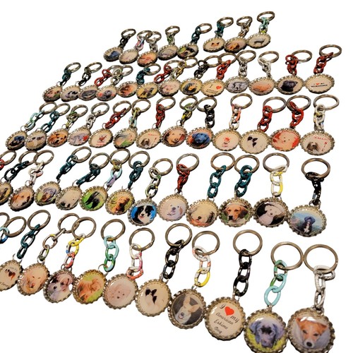 Wholesale 60 Dog Breed Bottle Cap Resin Keychains Variety Pack Handmade - Picture 21 of 24