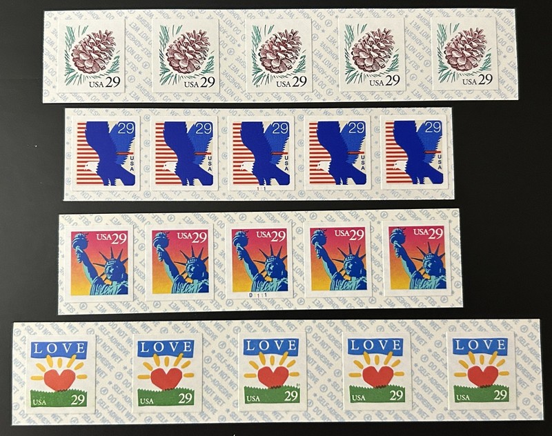 SCOTT#2491c-4894-4897, 16 DIFF. PNC5's, 8, 9 & 11. ALL VF/XF & NH.
