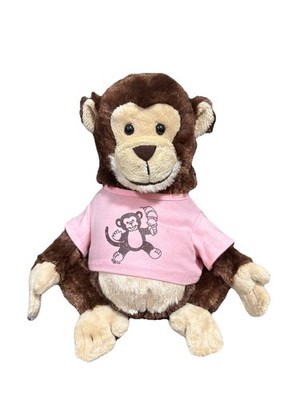 Webkinz Monkey Plush with Pink Shirt Ganz Stuffed Animal Toy No Code