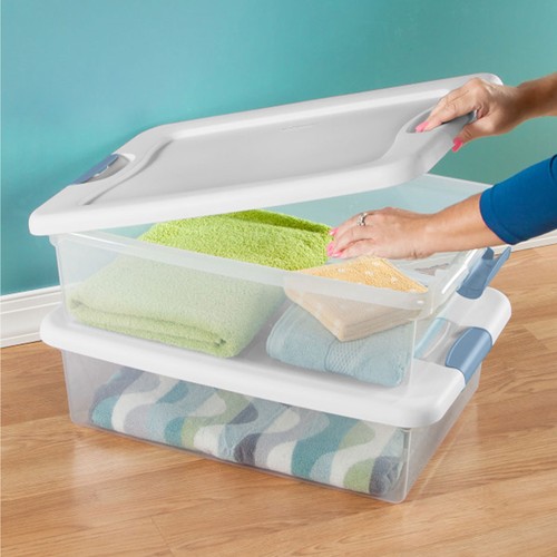 Sterilite 32 Quart Clear Plastic Stackable Storage Box Container (6 Pack) - Picture 9 of 11