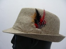 100 Flax - S/M Size 56cm Fedora Trilby Style Hat 