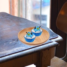  Round Wooden Dinner Plates Ecofriendly Delicate Dinnerware Utensils for Daily