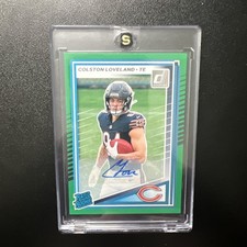 2025 Panini Donruss - Rated Rookie Colston Loveland #310 Green Auto, Bears