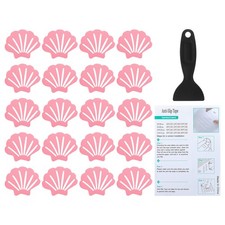 20 Pack Shell Bathtub Non Slip Stickers 3.54x2.76 Inch, Pink